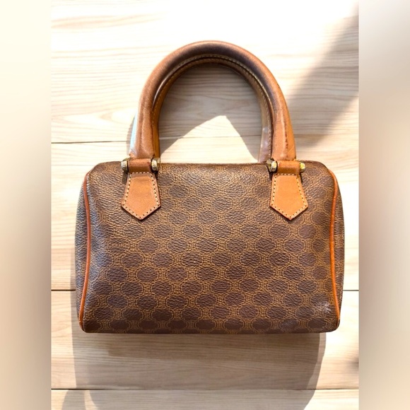 Celine Triomphe Macadam Rare Vintage Mini Boston EUC Approximately 7.5”x4” - Picture 3 of 14